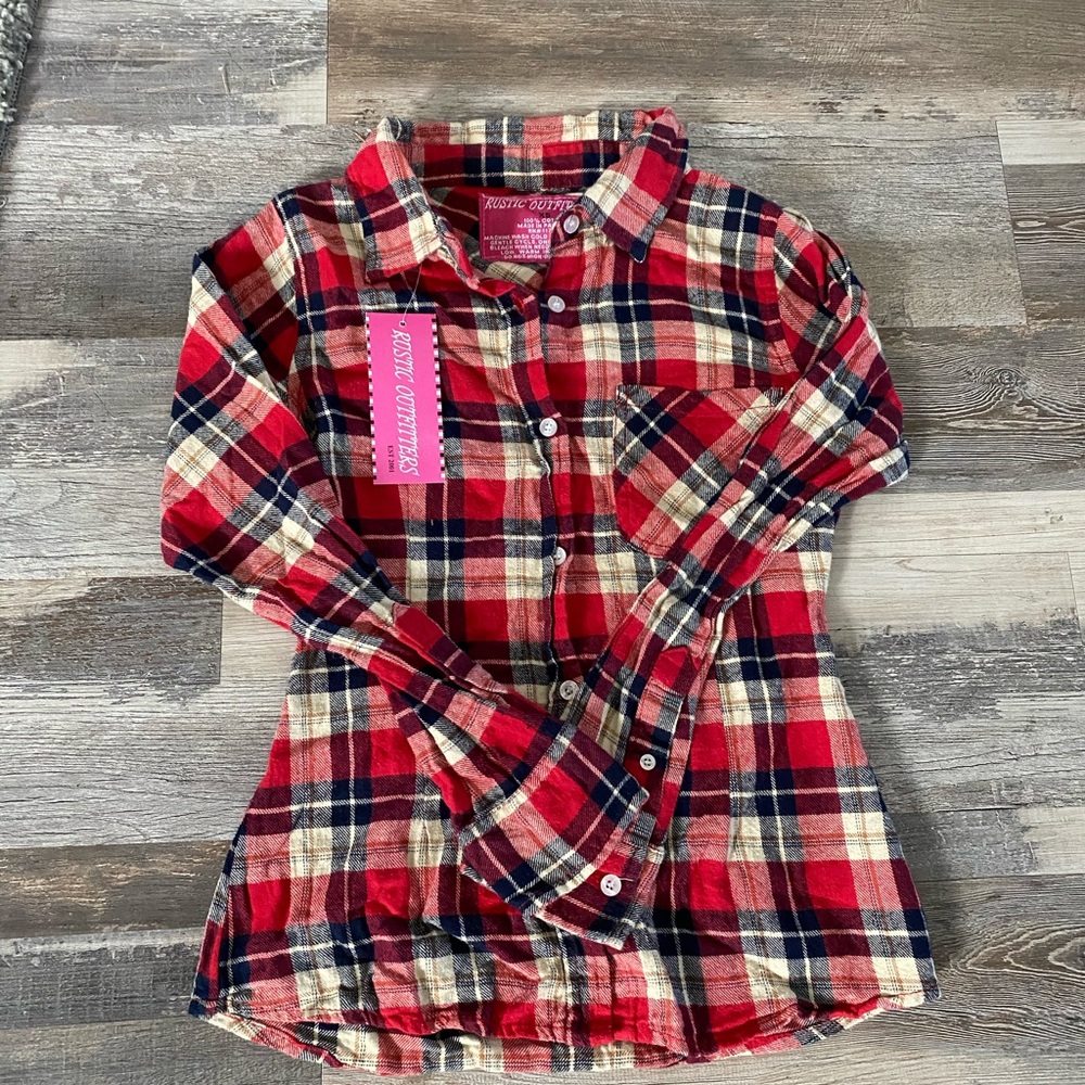 Rustic Outfitters Plaid Button Down NWT